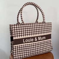 Image 1 of CUSTOM TOTE BAG - HOUNDSTOOTH