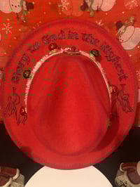 Image 3 of "Glory to God In The Highest" Hand-Burned Narrow Brim Christmas Hat