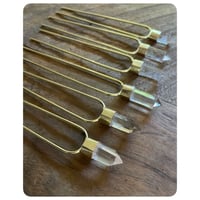 Image 3 of Solid Brass Polished Quartz Hairpins