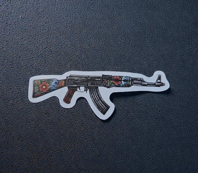 458. Pretty AK Sticker