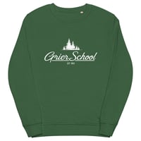 Image 1 of Unisex organic sweatshirt with white screen print Grier logo