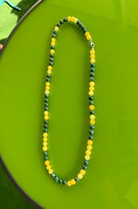 Semi Precious Beaded Necklace with Yellow and Green Jade Beads