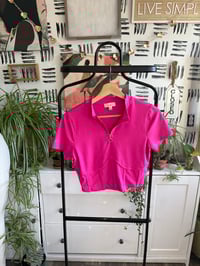 Image 1 of  Top pink zipper top
