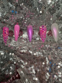 Image 5 of  Pink Barbie dream Long stiletto gel press on nails