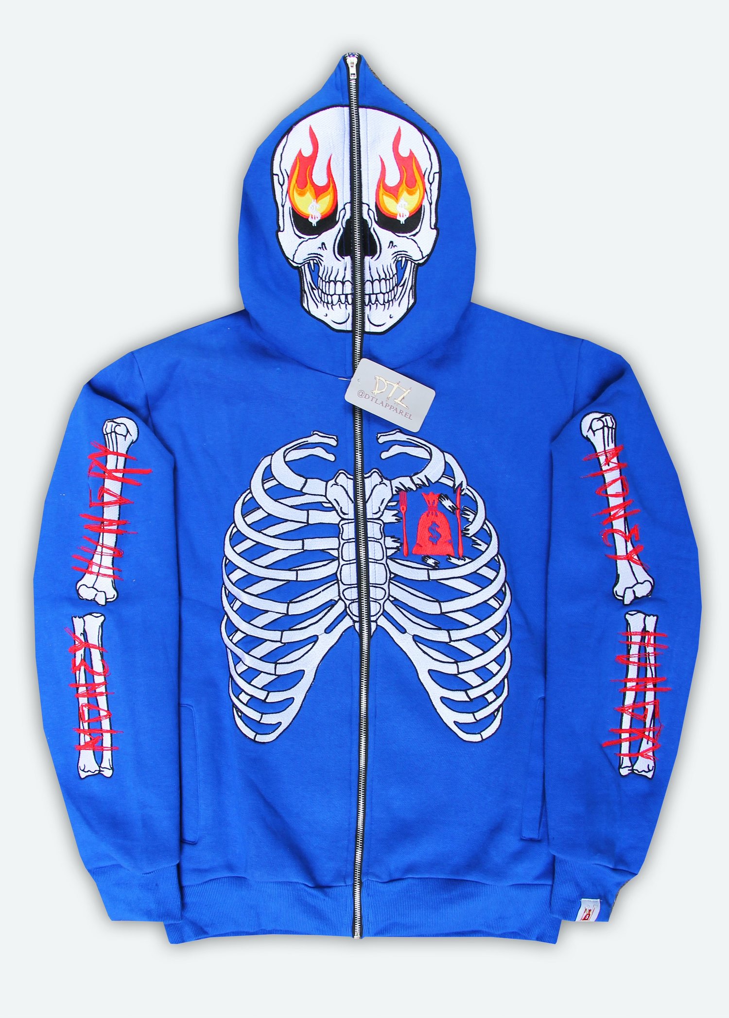 Image of Blue Full SkeleZip