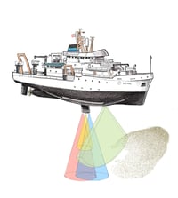 R/V Oscar Dyson Scanning Pollock School 9” X 9”