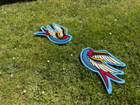 Image 2 of Pair of Hand Painted Traditional Swallow Wall Hanger