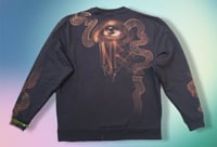 Image 3 of “MEDUSA” CUSTOM BLEACH PAINTED PULLOVER HOODIE XL
