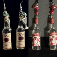 Image 1 of Vodka mini bottle dangle earrings 