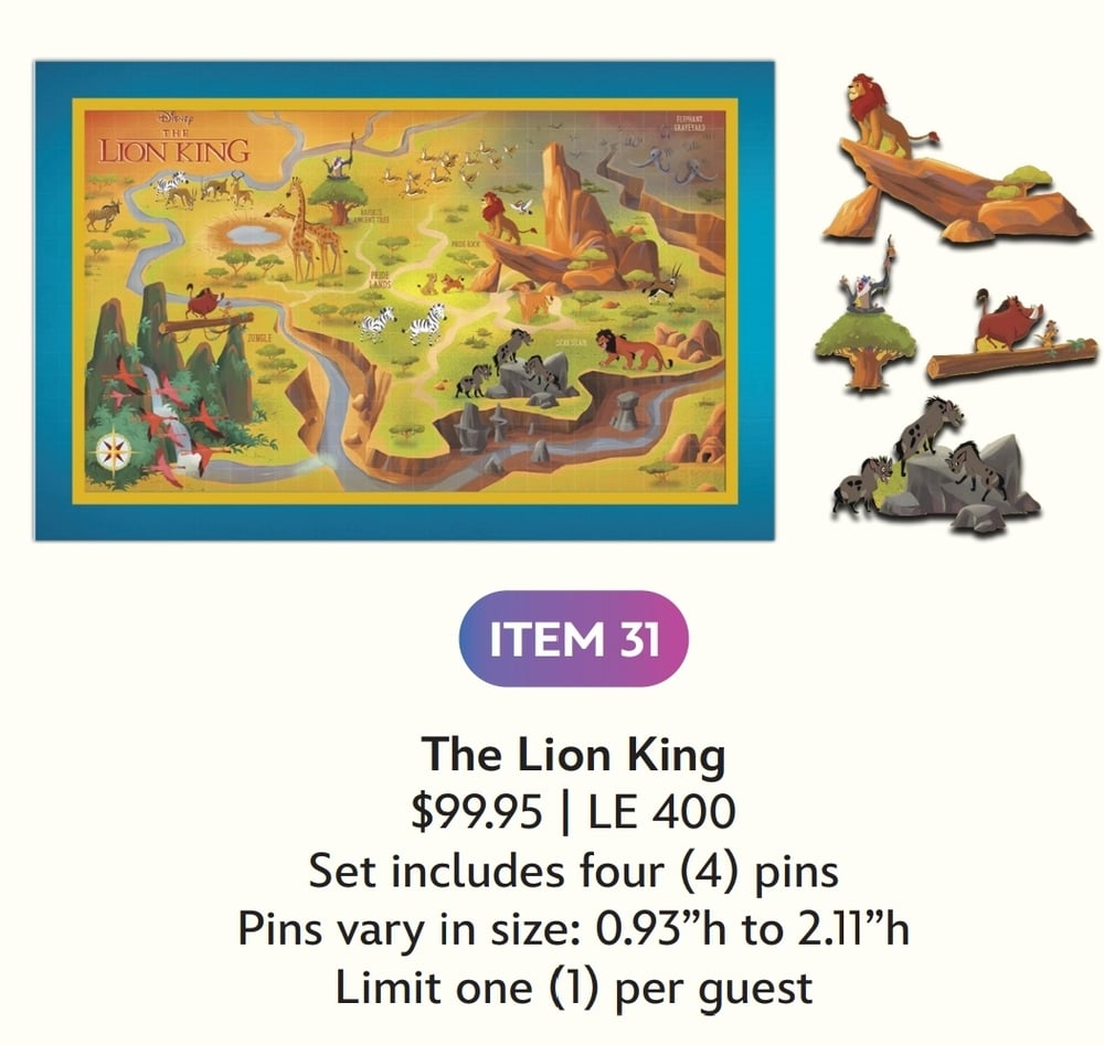 Image of The lion king disney maps wdi pin set le 400