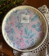 Image 4 of 8”  Blue and Pink Abstract Punch Needle Hoop Art