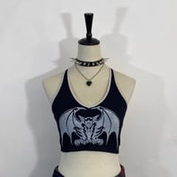 Image 1 of Hand Printed Gargoyle Halter Top