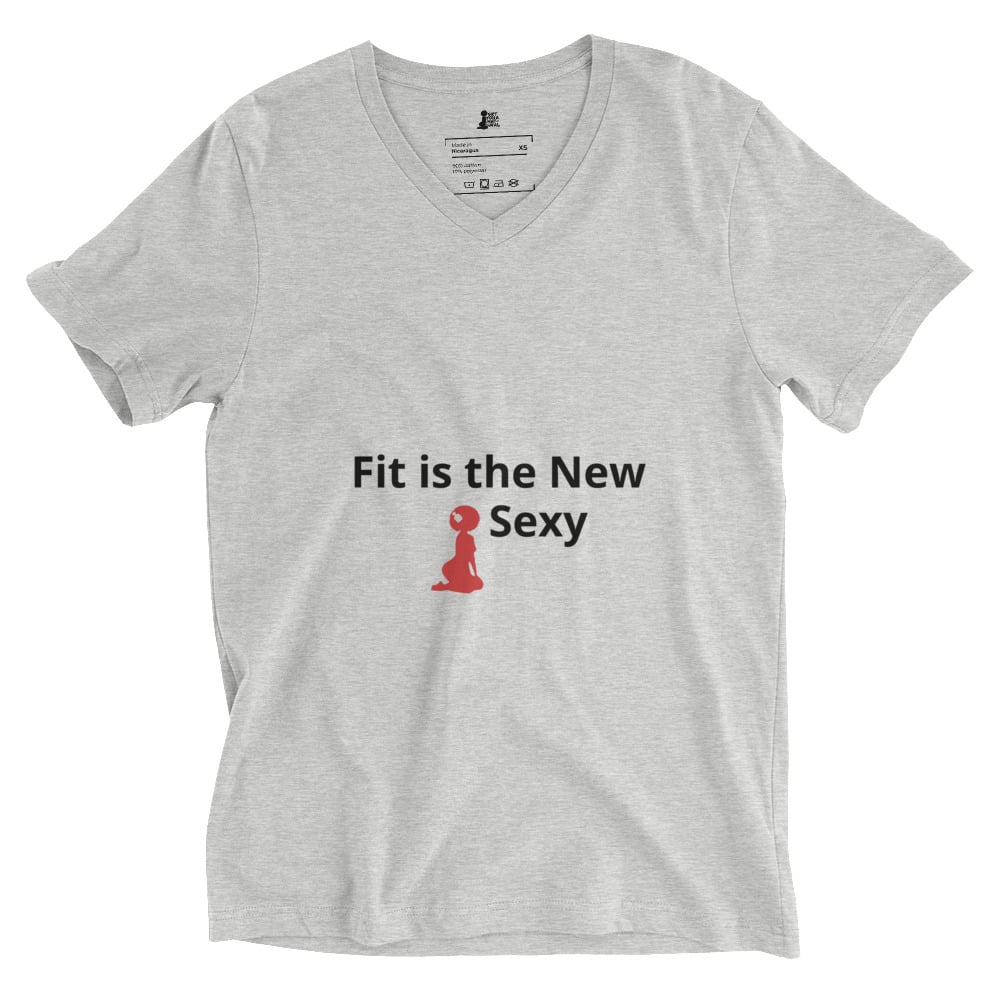 Image of Unisex Short Sleeve V-Neck Fit T-Shirt