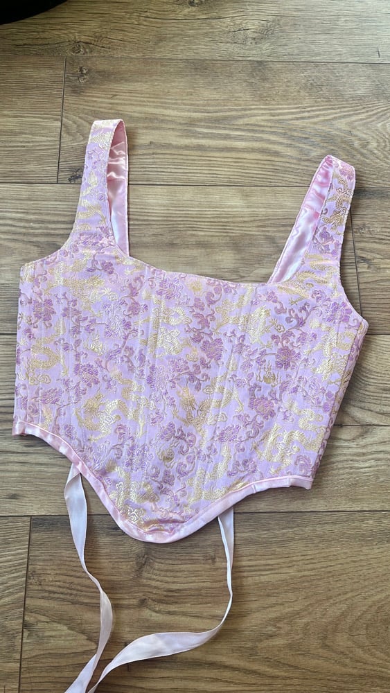 Handmade Jacquard corset, skirt and scrunchie