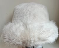 White Fluffy Fur Bucket Hat