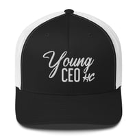 Image 1 of Young CEO Embroidered Trucker Cap with mesh back