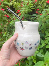 Image 5 of Flower decorated straw cup