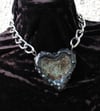 Snakeskin heart chunky pendant