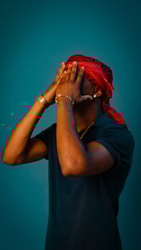 Image 2 of Red/Black Turban