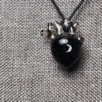 Image 1 of MEDIUM "LOVE YOU TO THE MOON AND BACK" ANATOMICAL HEART PENDANT 1