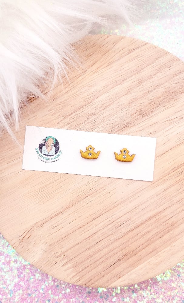 Image of Jeweled Crown Studs 