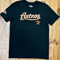 Image 1 of New Era Premium Tee Black- Brick ASG04 sleeve hit