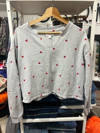 Image 1 of Gray heart crop sweatshirt 