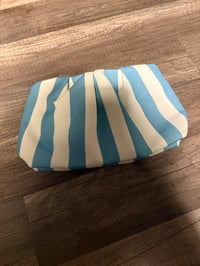 Image 1 of Blue and white canvas clutch 