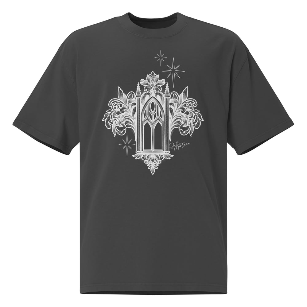 Image of Front Gothic Print - Oversized faded t-shirt