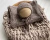 Brown Tweed Newborn Bonnet & Wrap with Mushroom Layer Photography Prop Set