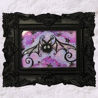 ‘Pink & Purple Soot Bat’ Original Painting ~ Framed