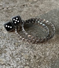 Image 1 of Dice Stud Chain Hoops