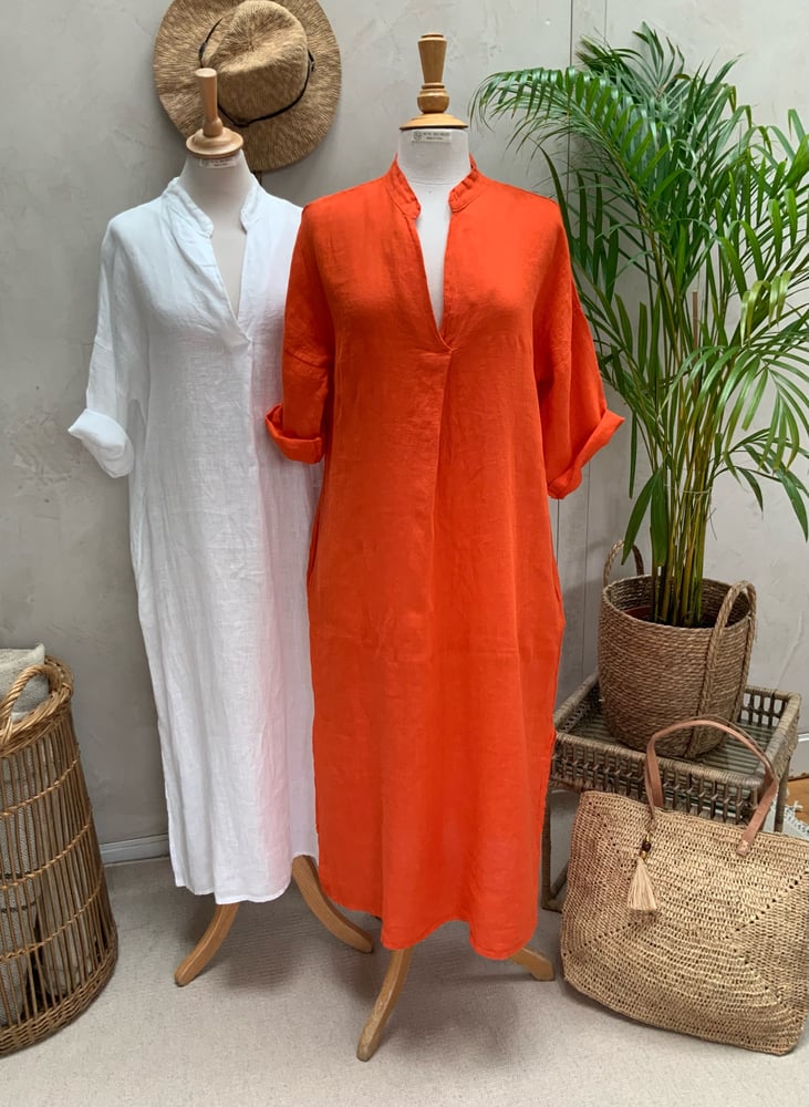 Image of Robe En Lin Cybèle Orange