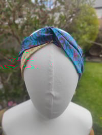 Image 2 of Boho turban Head Band- sari fabric purple red