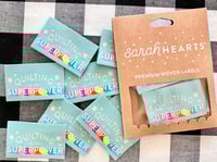 Image 1 of Sarah Hearts Woven Tags - Quilting 