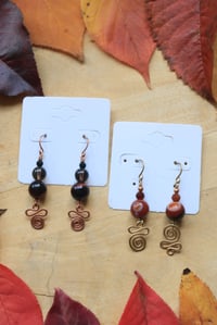 Image 1 of 3-Tiered Crystal Beaded Earrings