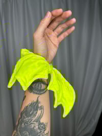 Image 2 of Amarillo Pollito Bat Wing Scrunchie ready to ship