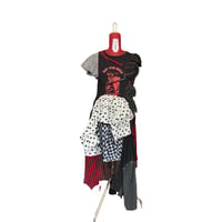 Image 1 of "Eat the Rich" Upcycled Punk Maxi Dress – One of a Kind