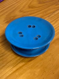 Image 1 of Dark Turquoise glazed Soap Dish