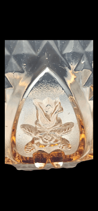 Image 2 of Indonesian Rose and Diamond Pattern Footed Serving Bowl