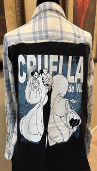 Vintage Blue/White Flannel Shirt Cruella De Vil