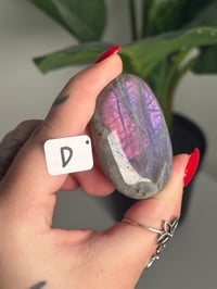 Image 4 of SMALL FULL FLASH DOUBLE SIDED LABRADORITE PALM STONES