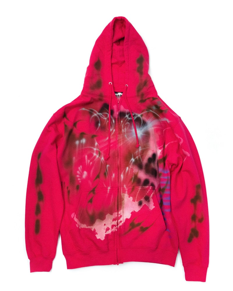 IMPLY — COLD F33T - Fade Into Red Zip-Up Hoodie (Pink)