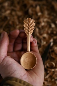 Image 1 of Oak leaf Handle Coffee Scoop  ~