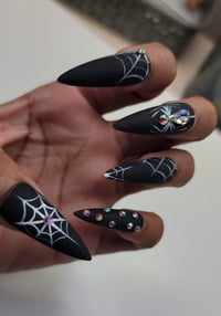 Image 2 of Black spider Press On Nails