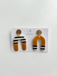 Paire de boucles d'oreilles céramique ARCADI miel