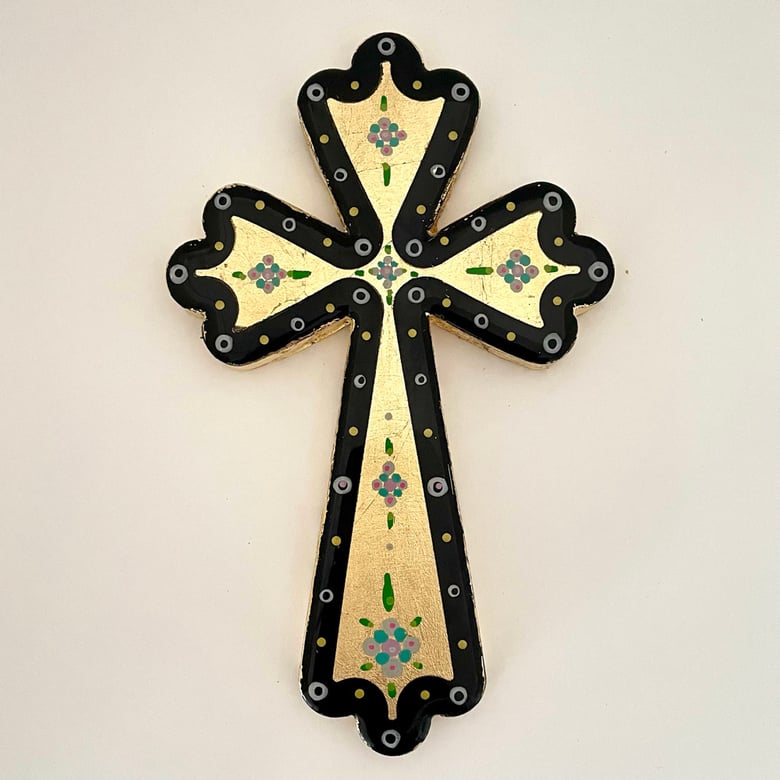 Image of Cosmic Cross Black/Gold leaf 