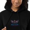BOSSFITTED Black Neon Pink and Blue Embroidered Logo Hoodie Dress