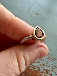 Image 5 of pink spinel ring with sterling silver twig band . size 5.25
