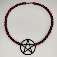 Image 2 of Double Spiral Chainmaille + Pentacle Necklace